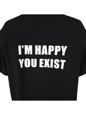 Im Happy You Exist T Shirt Mens Size Small Black You Belong Here Boxy OVERSIZED